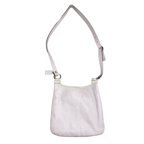 COACH F16533 Penelope Lavender Leather Snakeskin Trim Crossbody Purse Bag - Picture 5 of 13